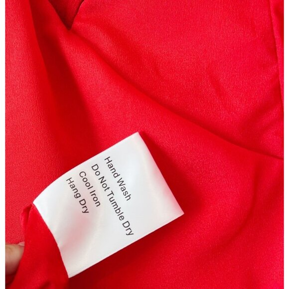 O.P.T Size L Red Sleeveless Ruffle Mini Dress Asymmetrical Hemline - Picture 7 of 10